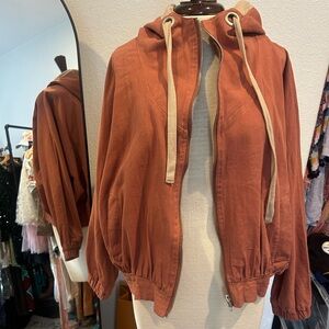 DownEast Rust Bomber Jacket with Hood